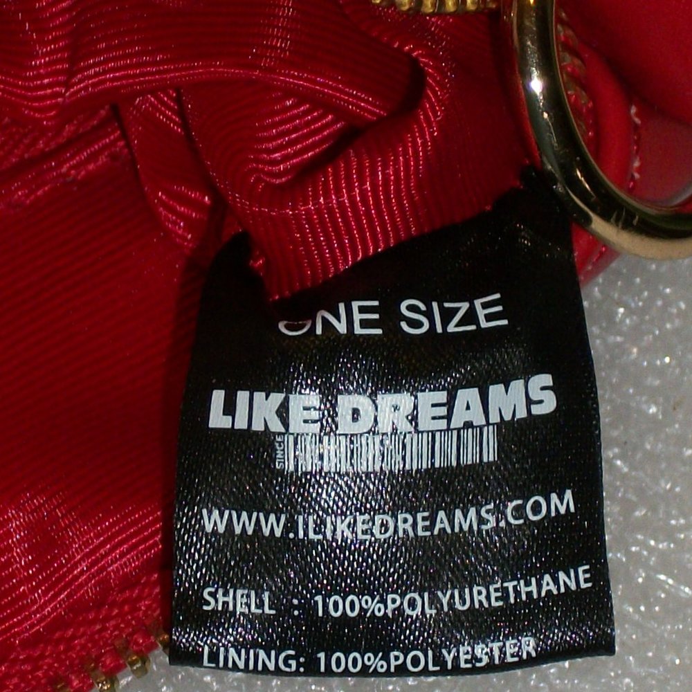 LIKE DREAMS Black & Red Croc Embossed Tote Bag PLUS Cosmetic Bag Insert NEW - Picture 8 of 14